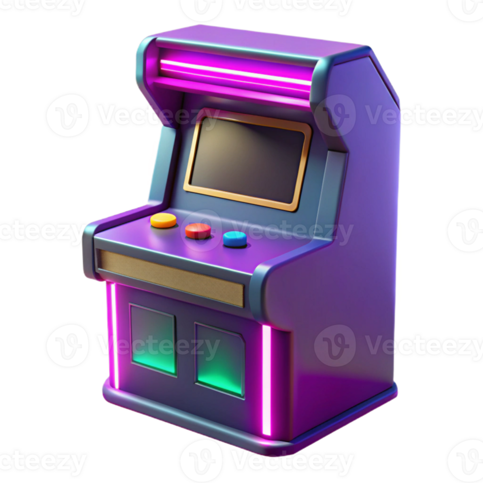 elegant artistic Retro Arcade Game 3D Render authentic png
