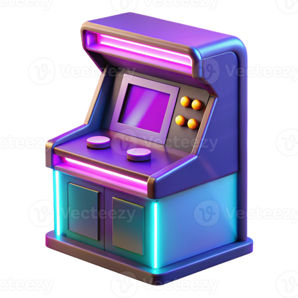 dramatic artistic Retro Arcade Game 3D Render exclusive png