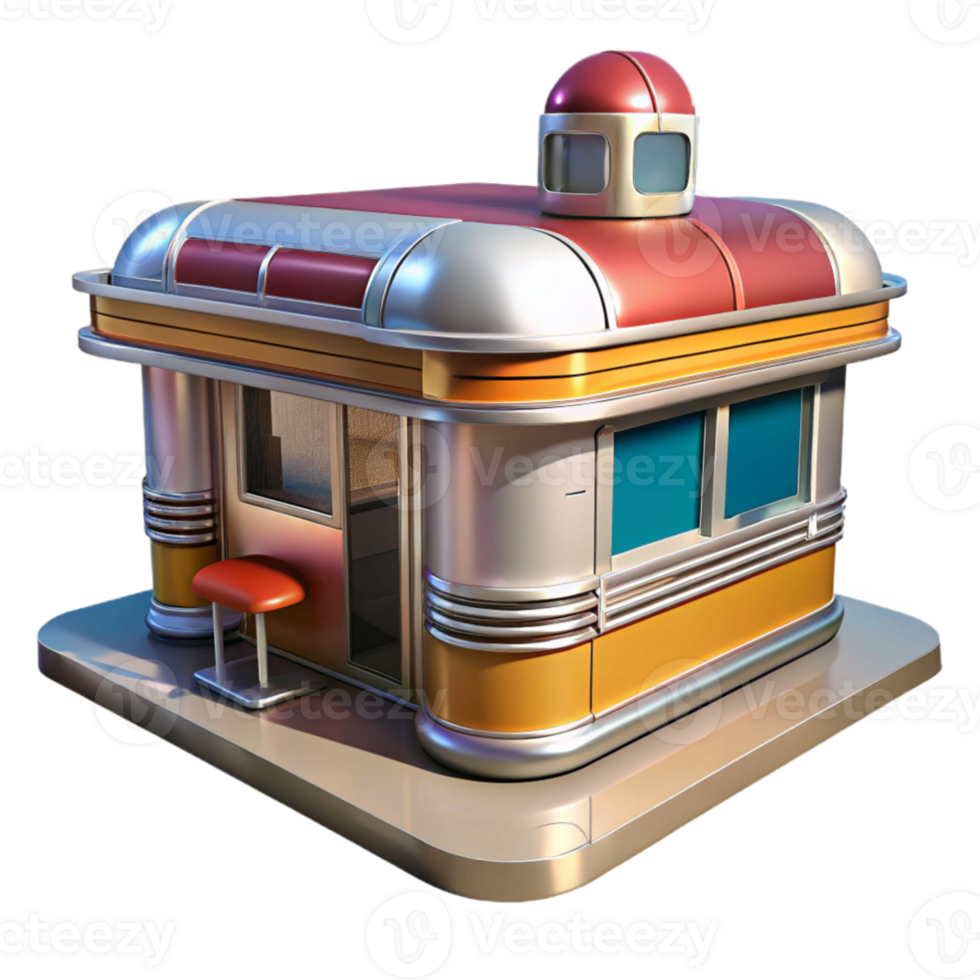extraordinary abstract Retro Diner 3D Model original png