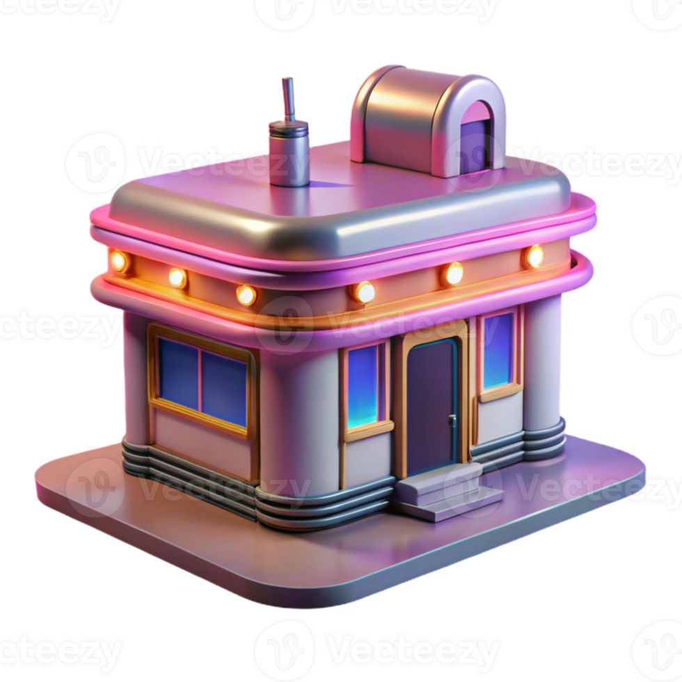 magnificent artistic Retro Diner 3D Model original png