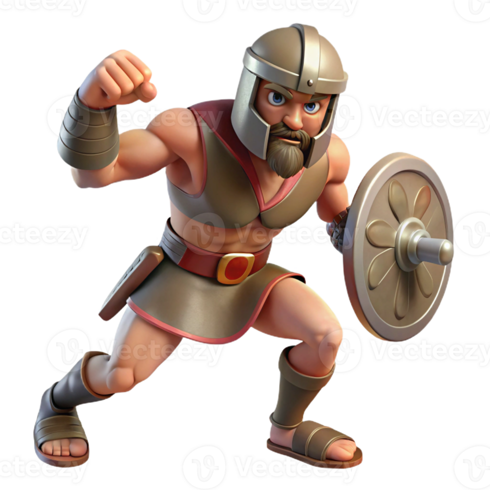 elegant creative 3D Cartoon Warrior Illustration exclusive png