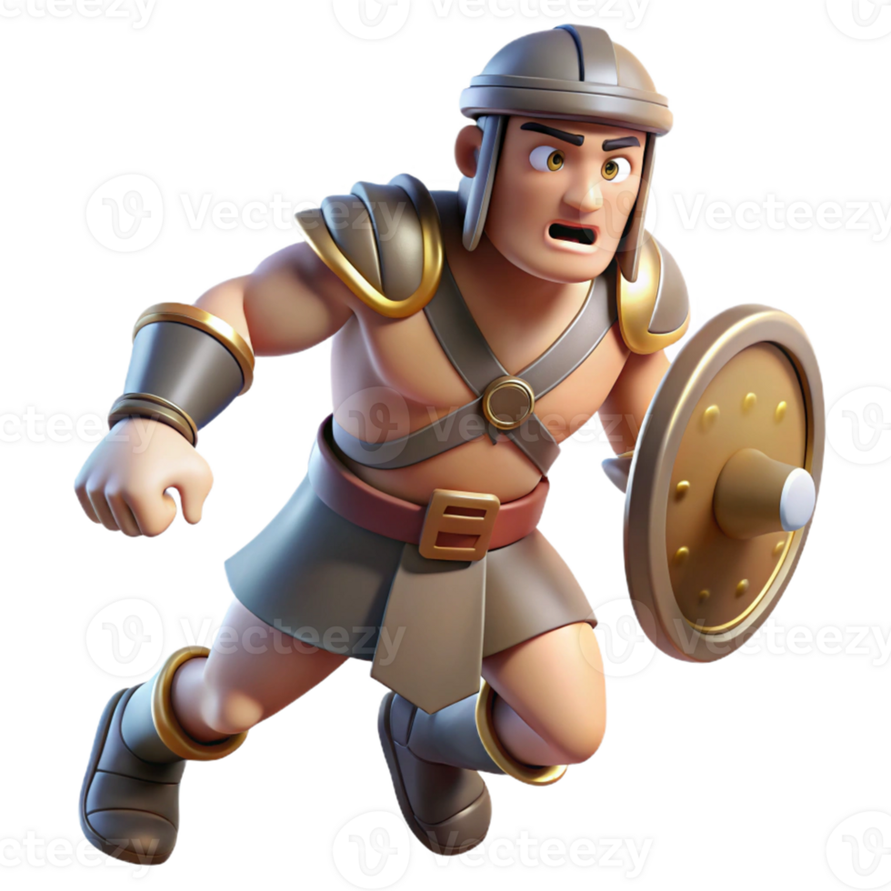 wonderful abstract 3D Render of a Cartoon Gladiator 4K png