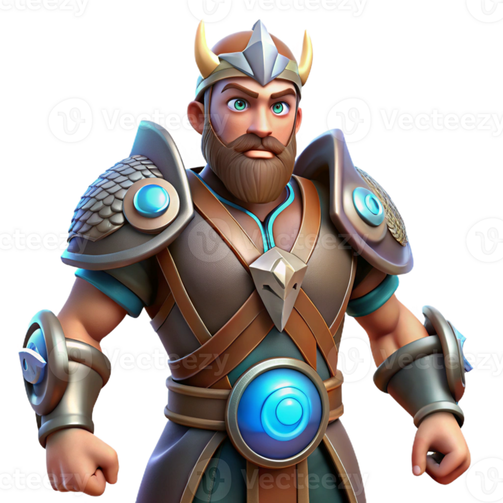 magnificent creative 3D Render Viking Warrior Illustration high resolution png