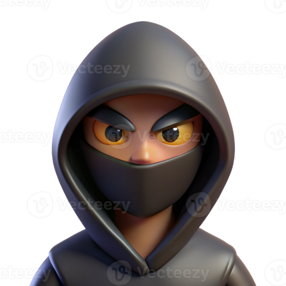 dramatic traditional 3D Render Mysterious Hooded Figure authentic png