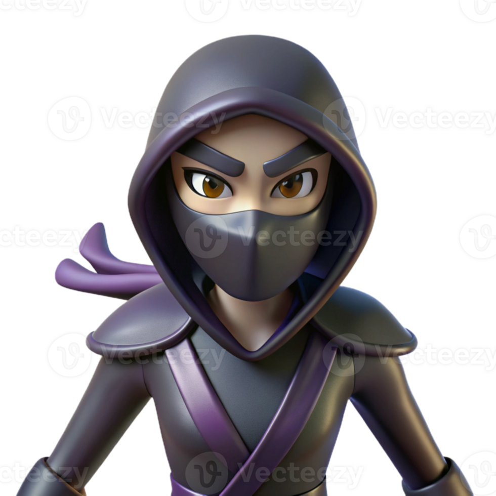 wonderful creative 3D Render Ninja Character Illustration detailed png