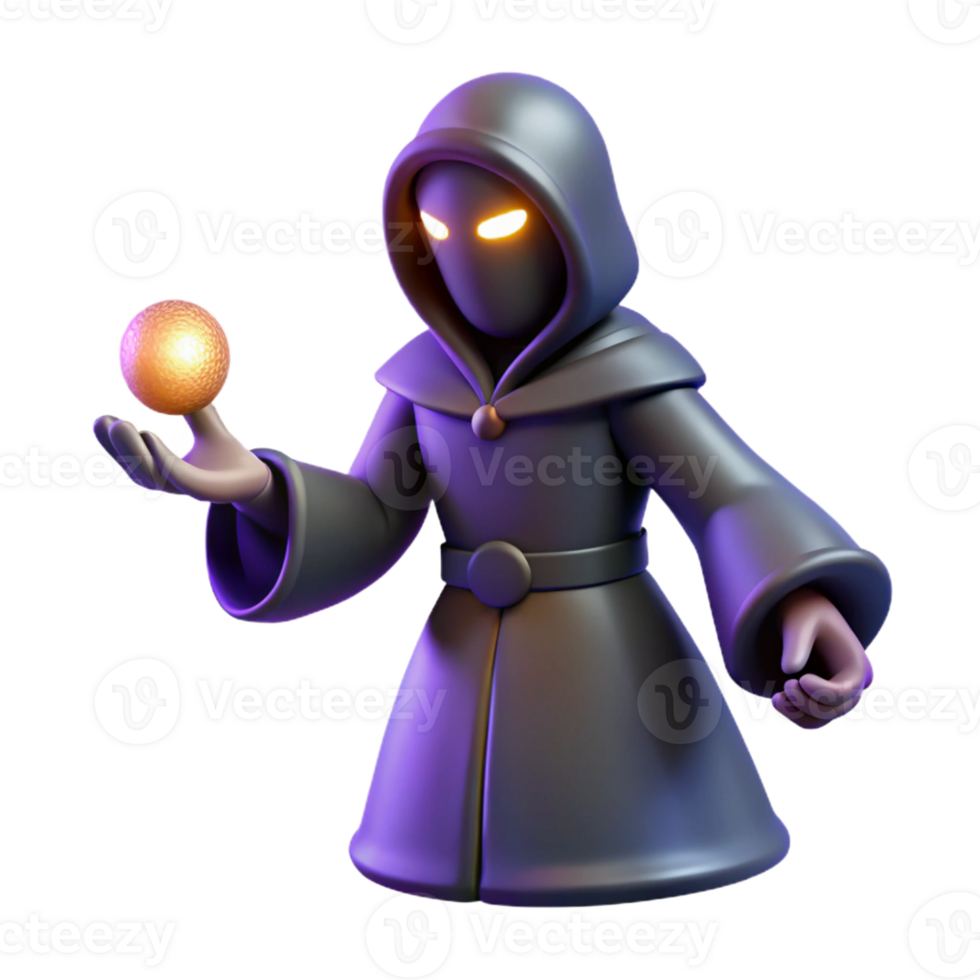 wonderful contemporary 3D Render Mysterious Wizard high quality png