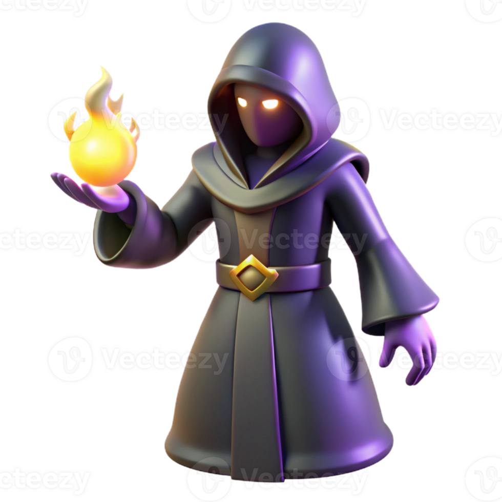 beautiful abstract 3D Render of a Dark Wizard high quality png