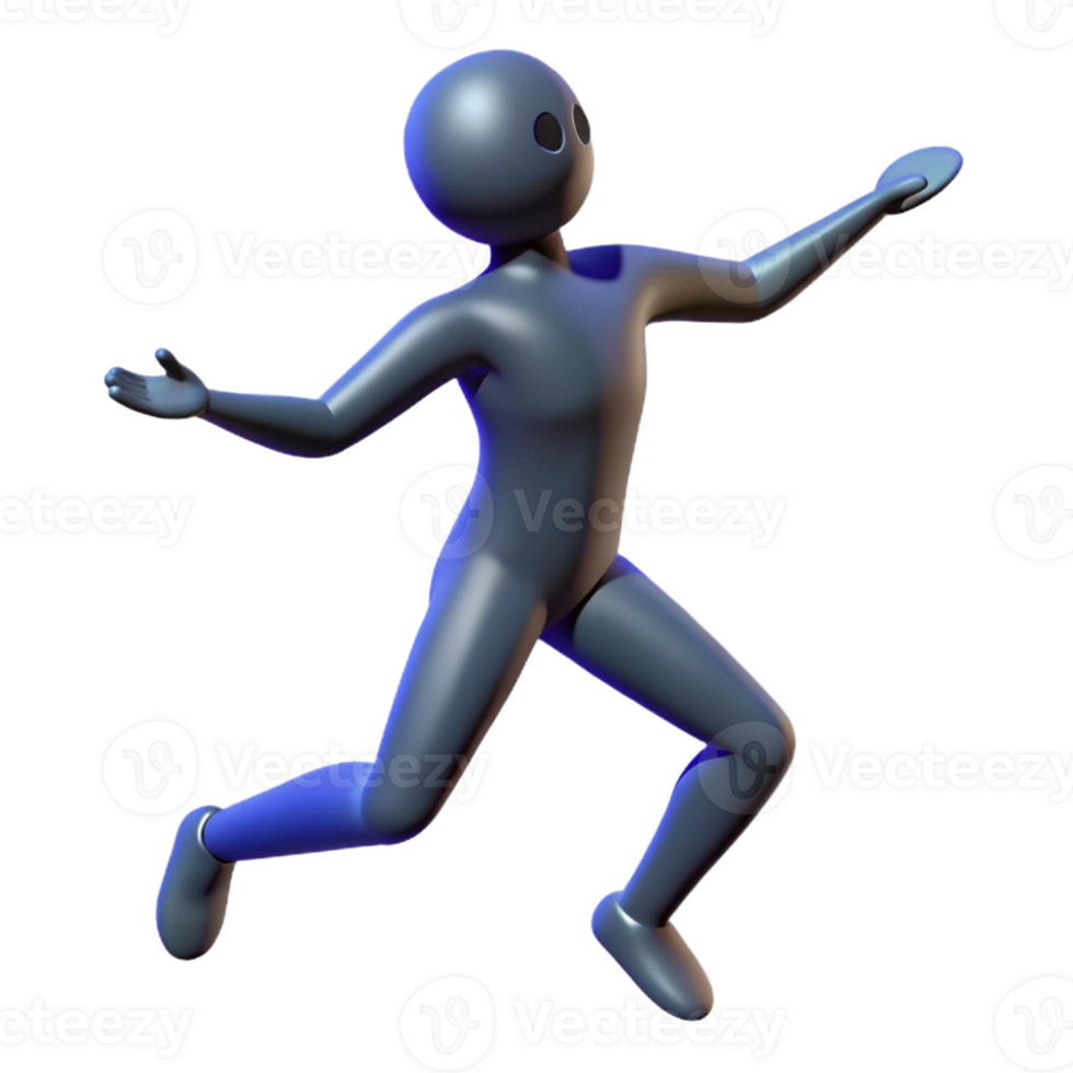 vibrant minimalist 3D Model of a Running Figure 4K png