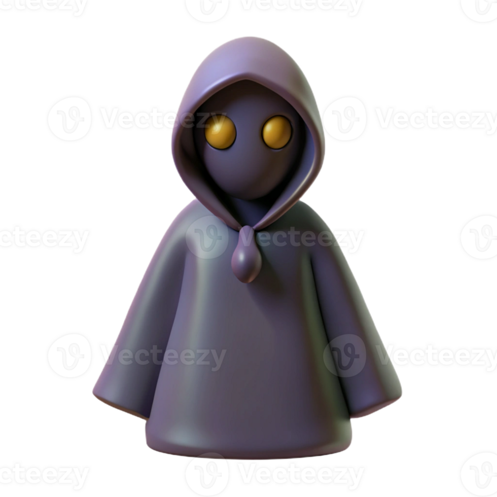 beautiful creative 3D Render Mysterious Hooded Figure genuine png