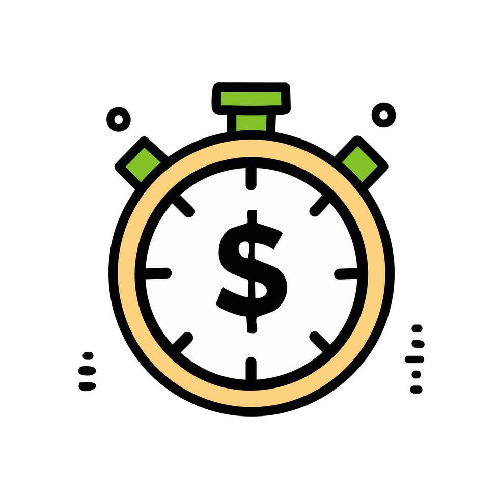 Time is money icon. Element of money icon for ui and ux, website or mobile application on white background vector