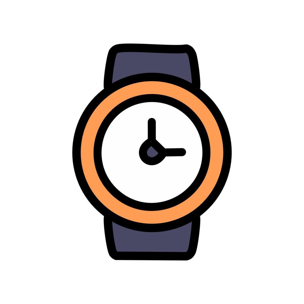 Wrist watch icon on white background illustration in flat style. vector