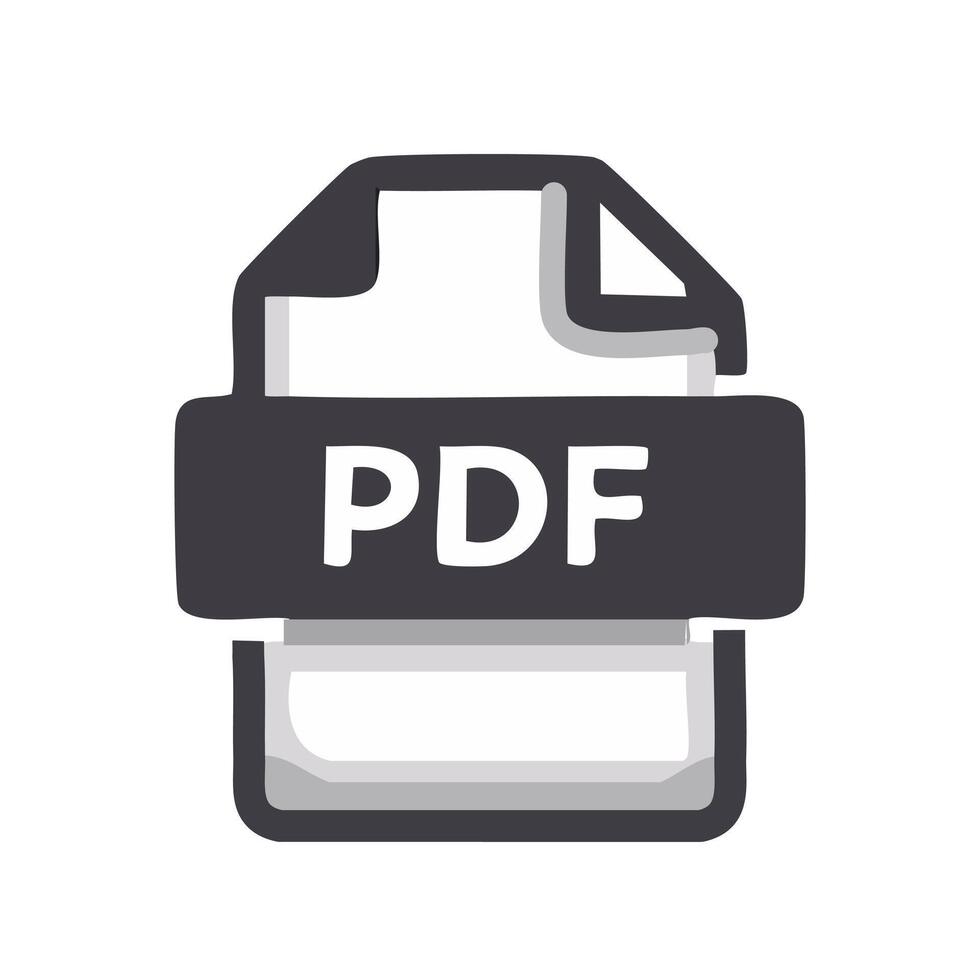 Pdf file format icon. Flat color design. illustration. vector