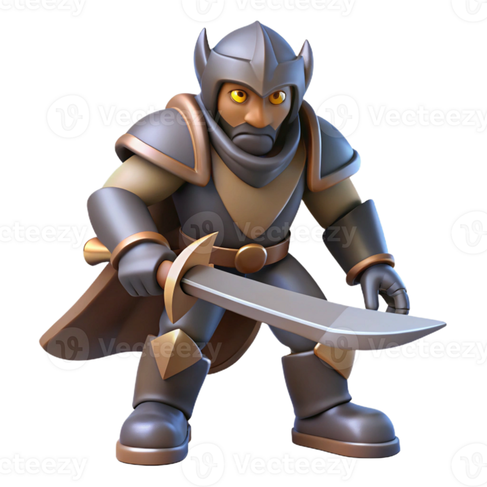 magnificent minimalist 3D Render of a Fantasy Knight professional png