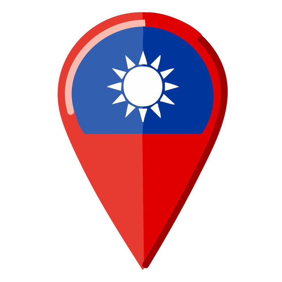 Map pin with the flag of the Republic of the Republic of Taiwan vector