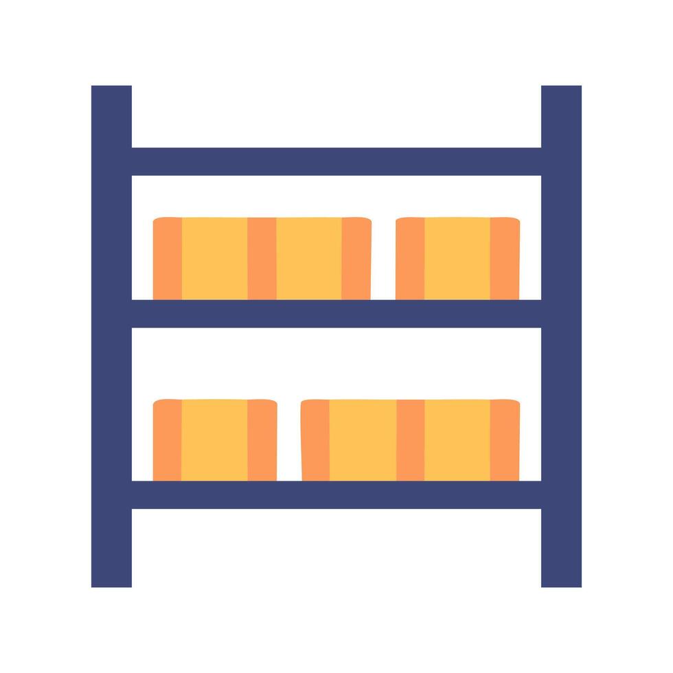 Warehouse shelves flat icon isolated on white background. illustration. vector