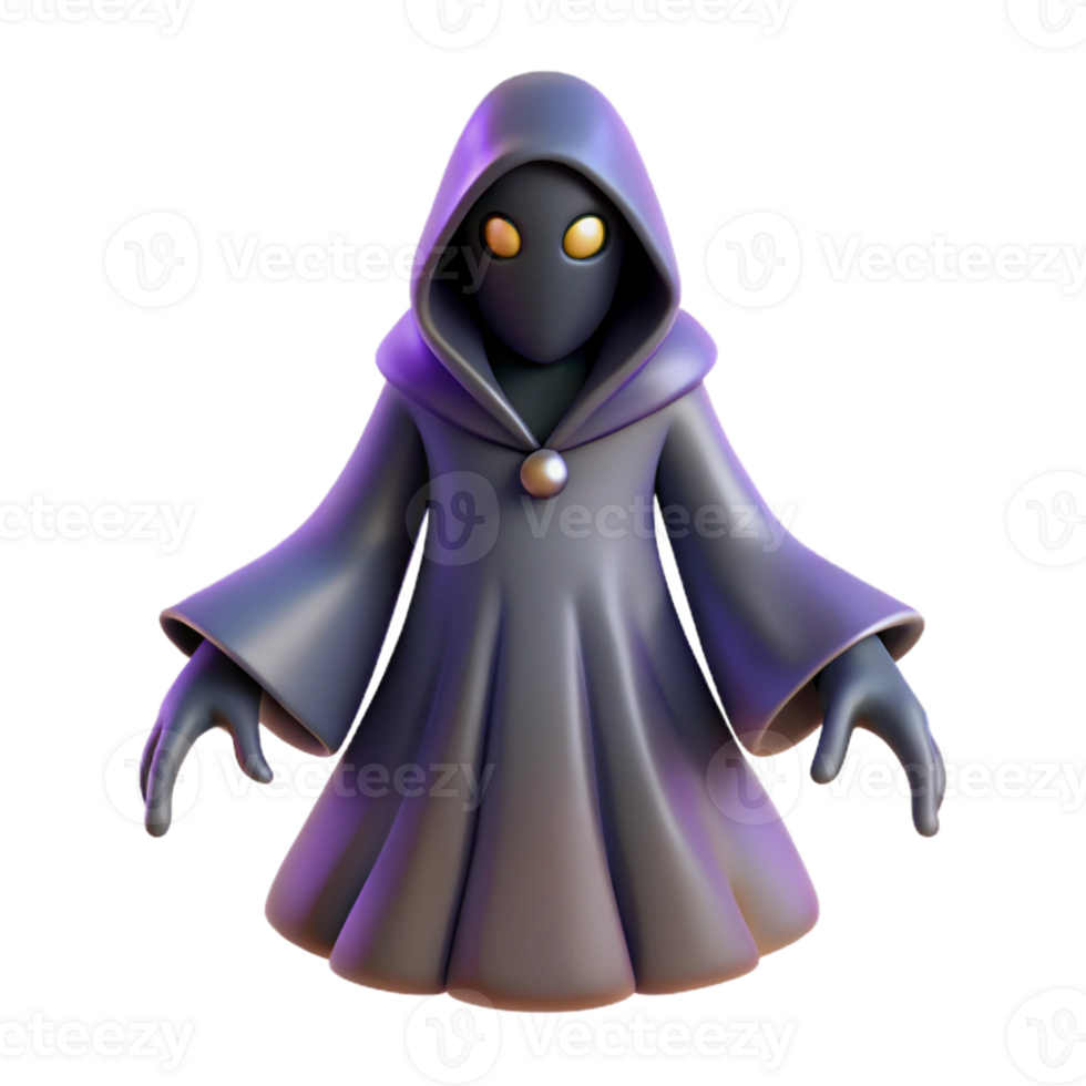 extraordinary modern Mysterious 3D Render of Hooded Figure authentic png
