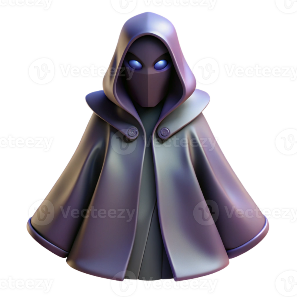 magnificent creative Mysterious Hooded Figure 3D Render high quality png