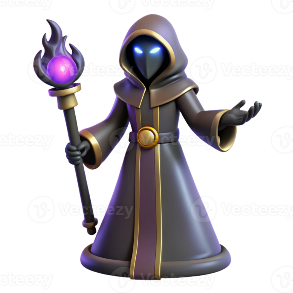 magnificent creative Dark Wizard 3D Render original png