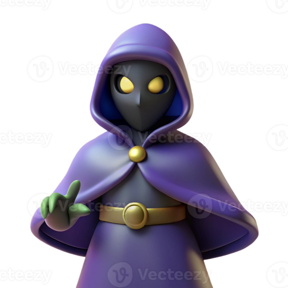 wonderful minimalist Mysterious 3D Render of a Hooded Figure detailed png