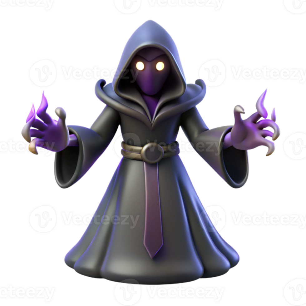 magnificent vintage Dark Wizard 3D Render genuine png