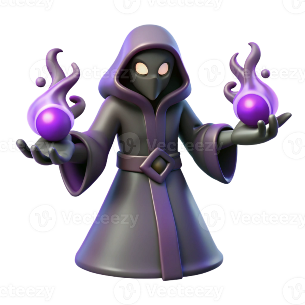 extraordinary abstract Dark Wizard 3D Render premium png