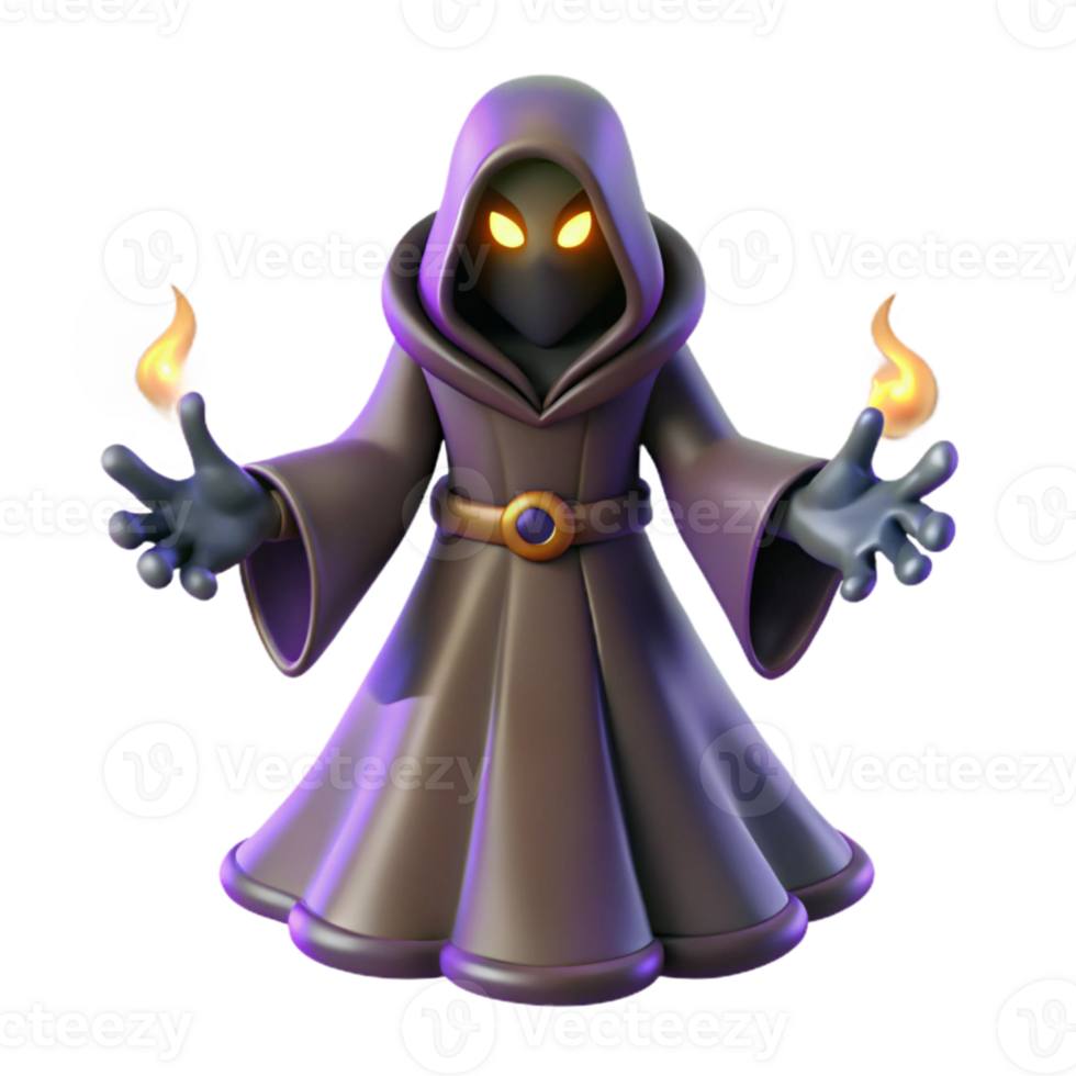magnificent vintage Dark Wizard 3D Render original png