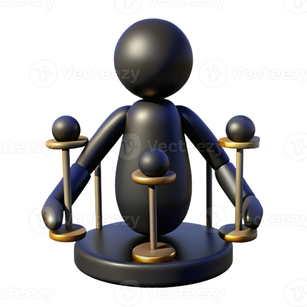 wonderful abstract 3D Render Abstract Figure with Spheres high quality png