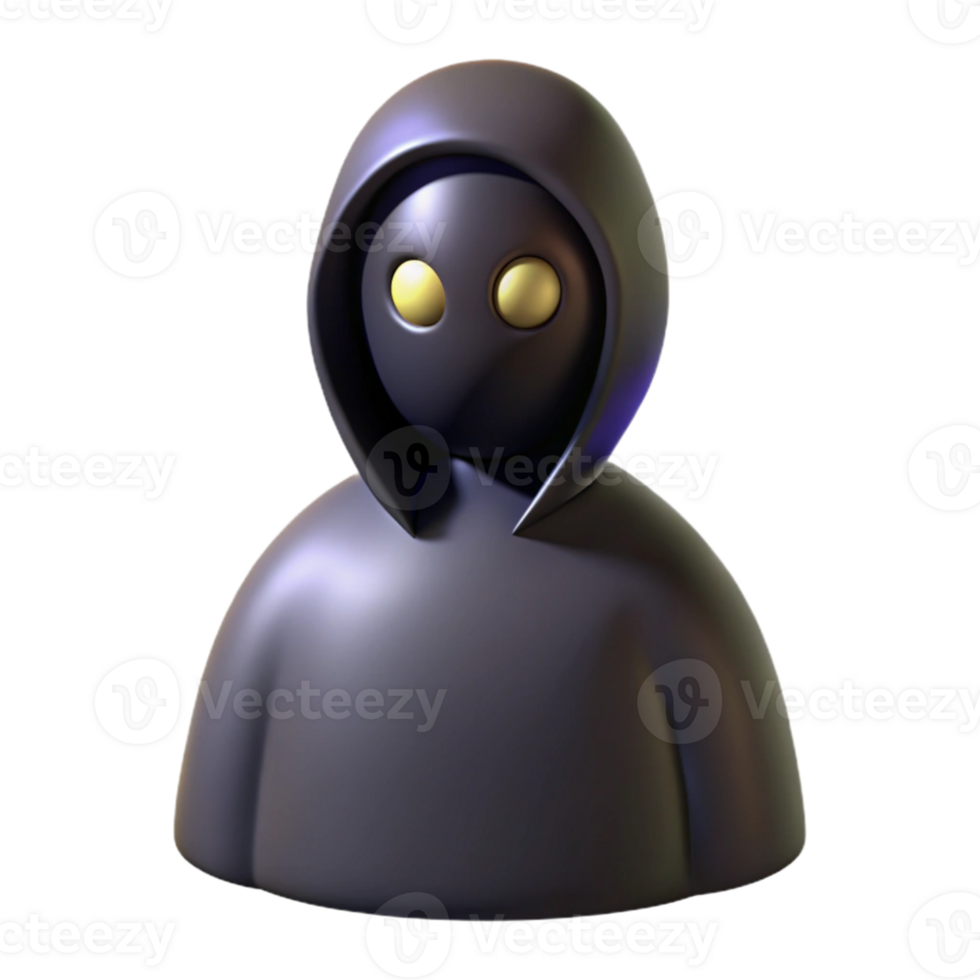dramatic creative Mysterious Hooded Figure 3D Render exclusive png