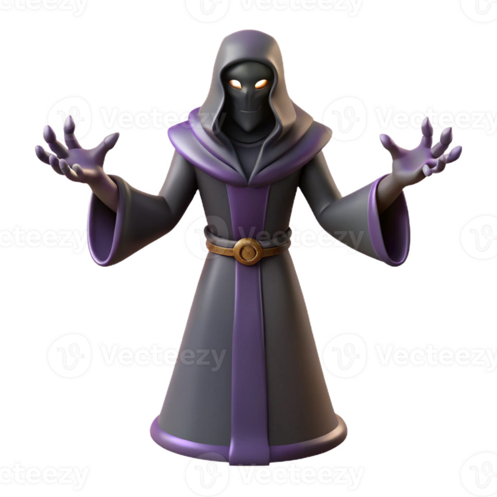 magnificent traditional 3D Render Dark Wizard Illustration authentic png