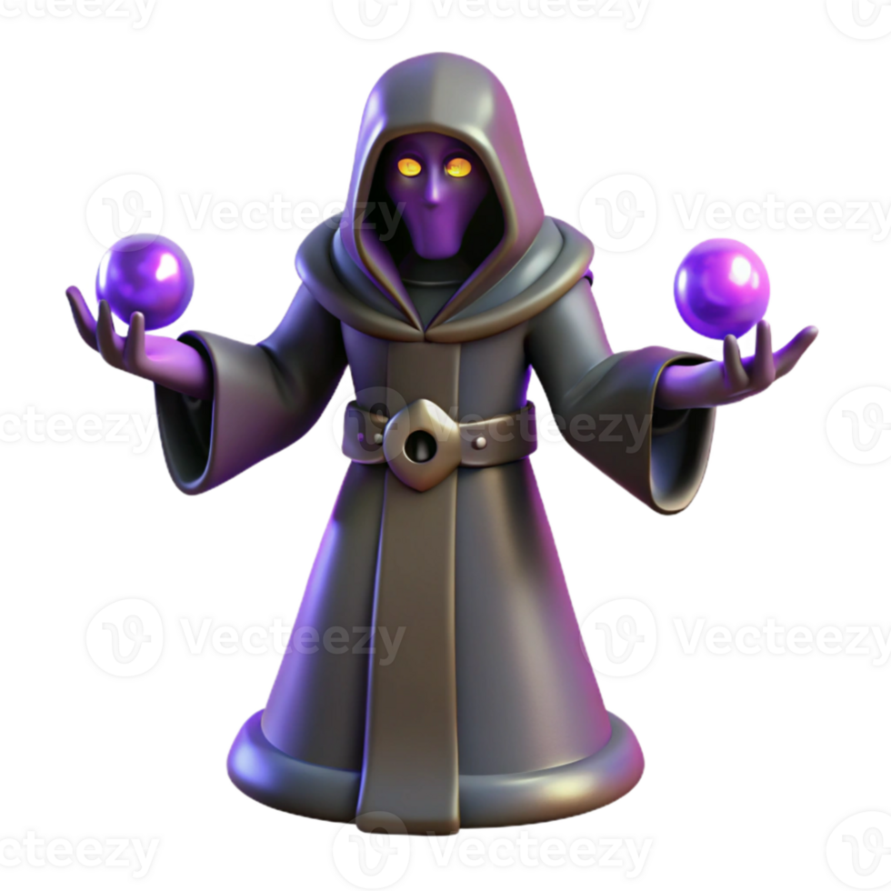 extraordinary rustic Dark Sorcerer 3D Render original png