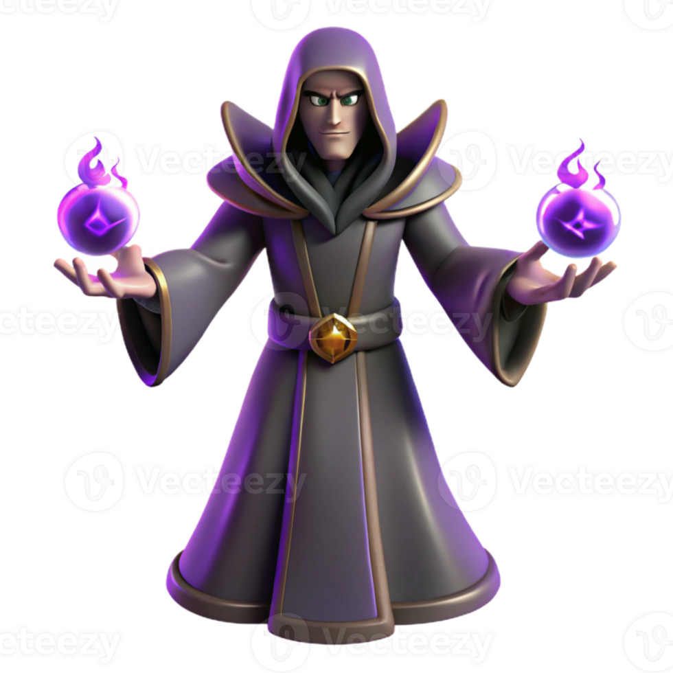 extraordinary classic 3D Render of a Dark Wizard high resolution png