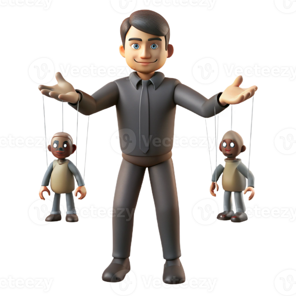 serene minimalist 3D Illustration Puppet Master Control exclusive png