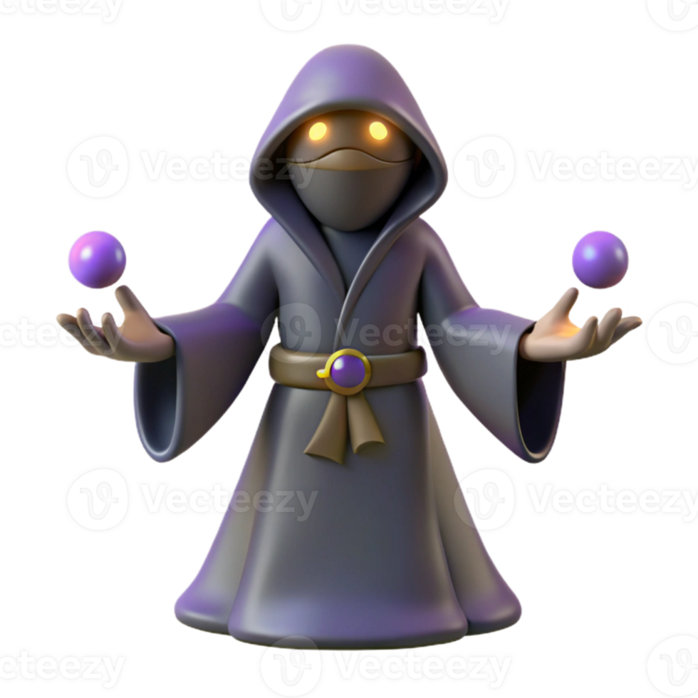 serene classic 3D Render Cartoon Wizard high quality png