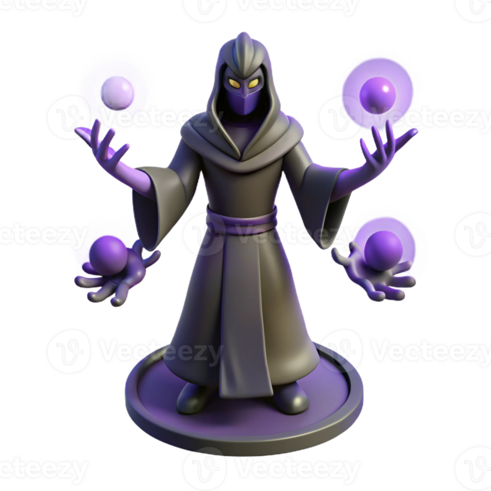impressive vintage Dark Wizard 3D Render authentic png