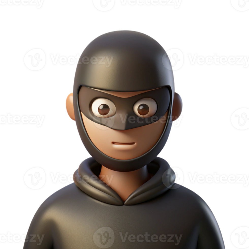 elegant artistic 3D Cartoon Thief Illustration high quality png