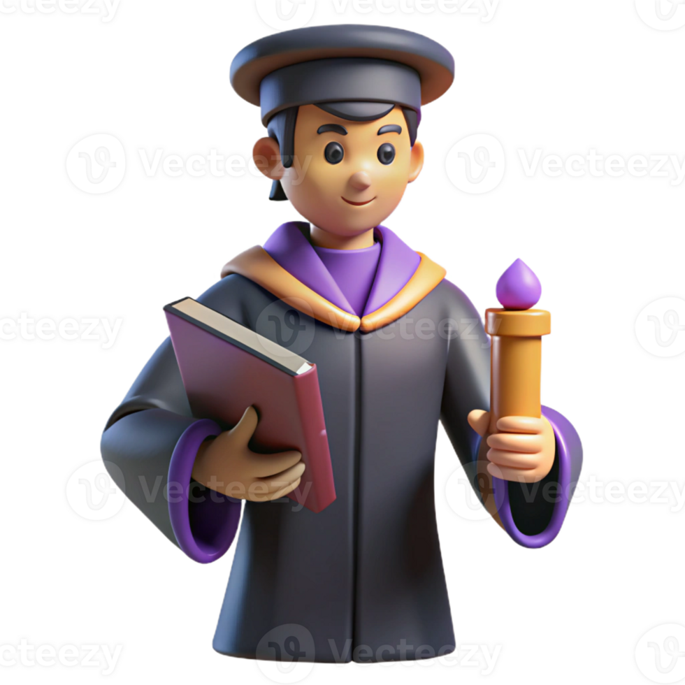 impressive creative 3D Render Graduate Student Book exclusive png