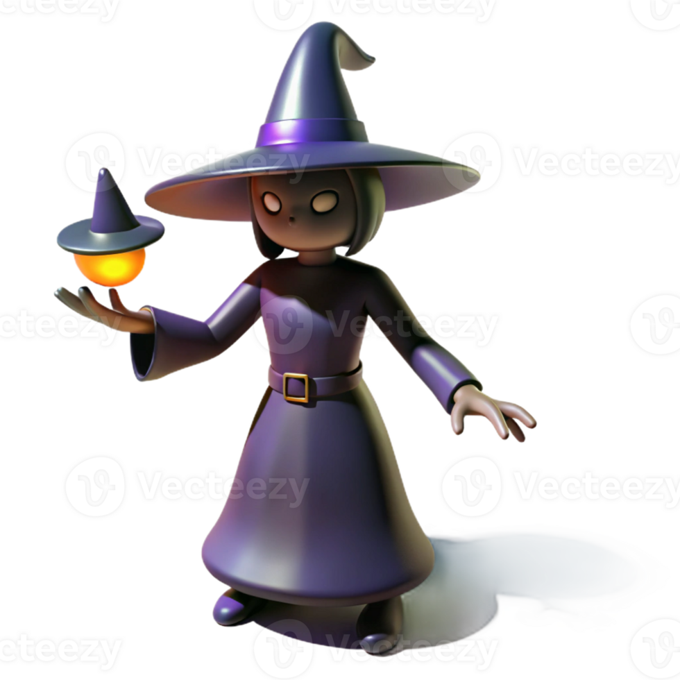 wonderful artistic Cute 3D Witch Render premium png