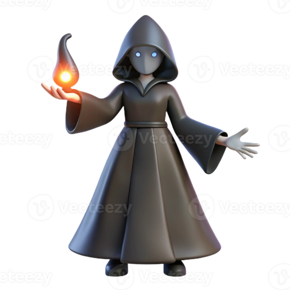 elegant abstract 3D Render of a Dark Magician high resolution png