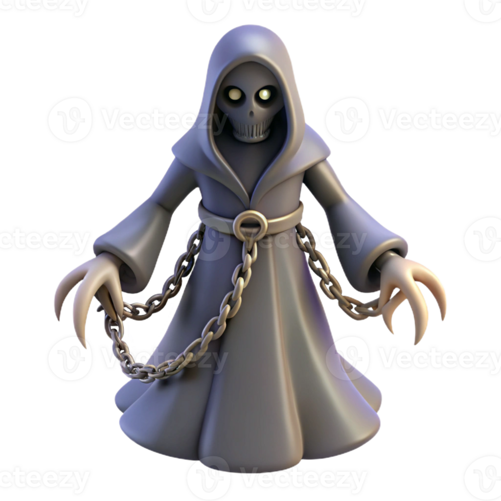 extraordinary minimalist 3D Render Grim Reaper Illustration professional png