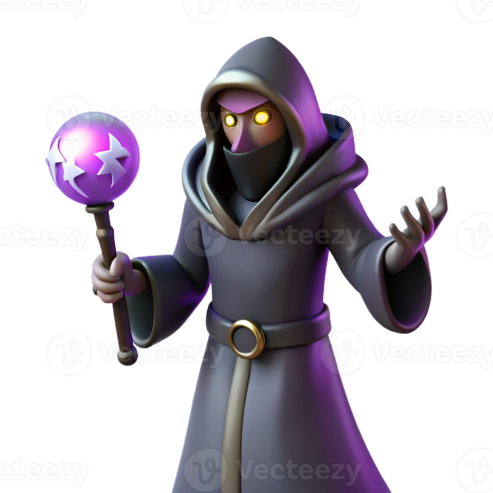 extraordinary abstract Dark Wizard 3D Render professional png