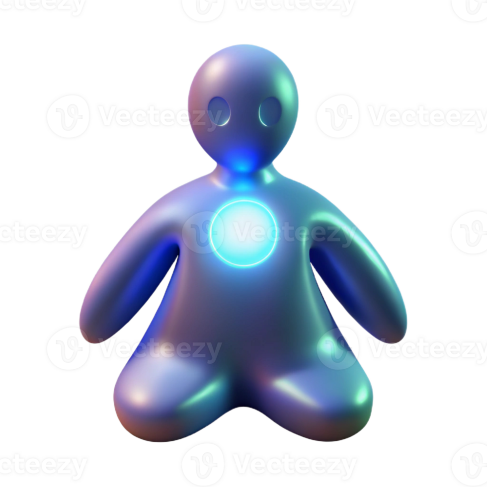 elegant classic Glowing 3D Render of a Figurine professional png