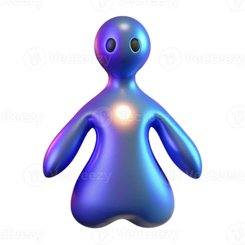 extraordinary artistic 3D Render of a Glowing Figure premium png
