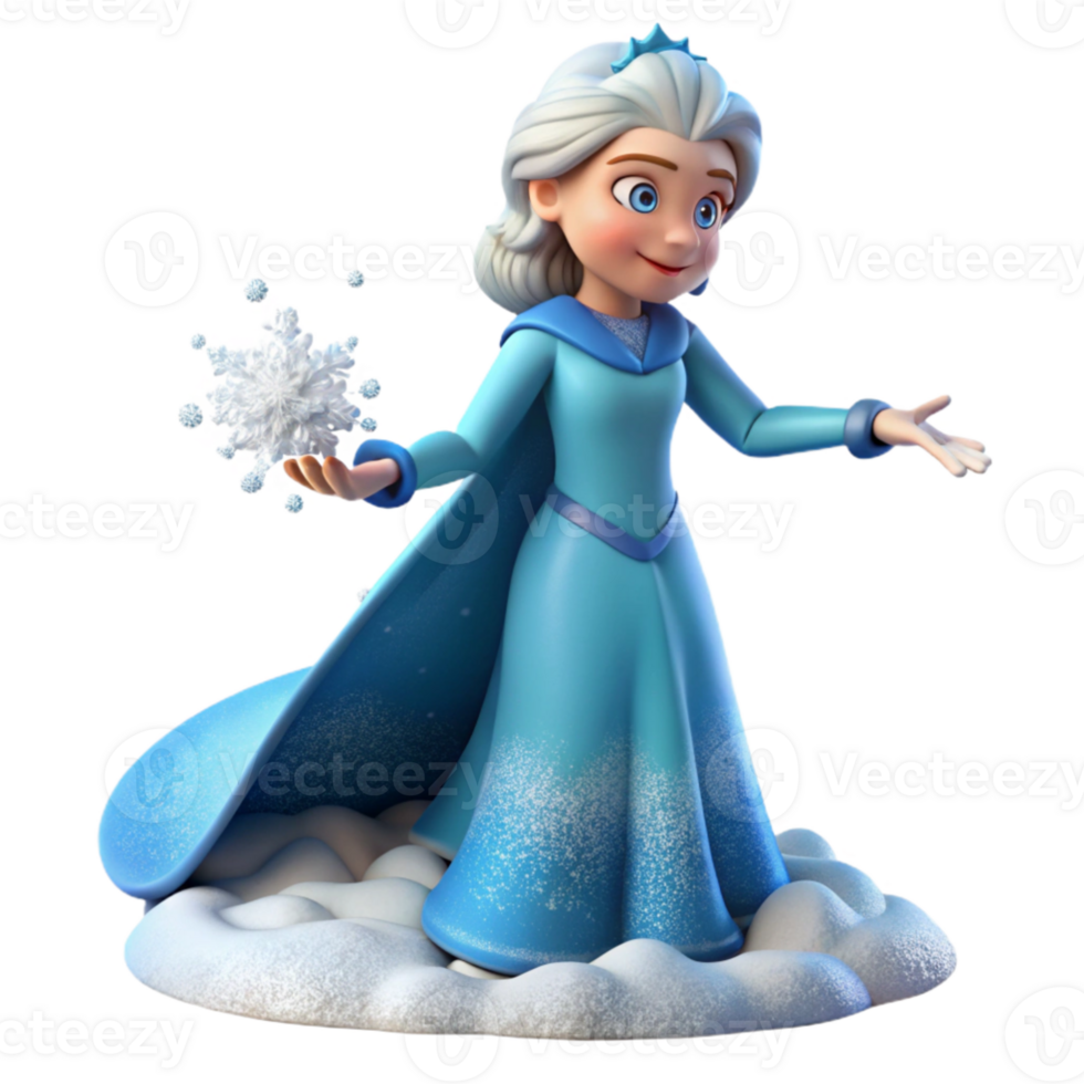 magnificent abstract 3D Render of a Snow Queen Illustration exclusive png