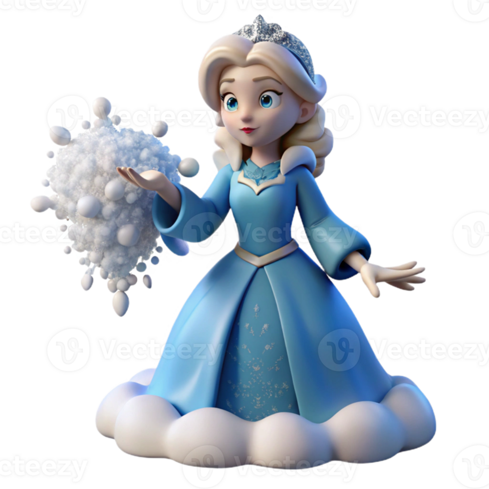 beautiful artistic 3D Render of a Snow Queen high quality png