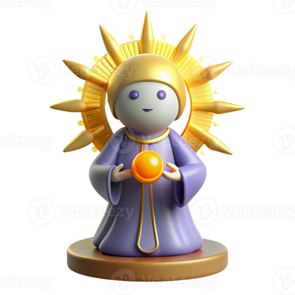 wonderful minimalist 3D Render of Angelic Figure with Golden Halo professional png