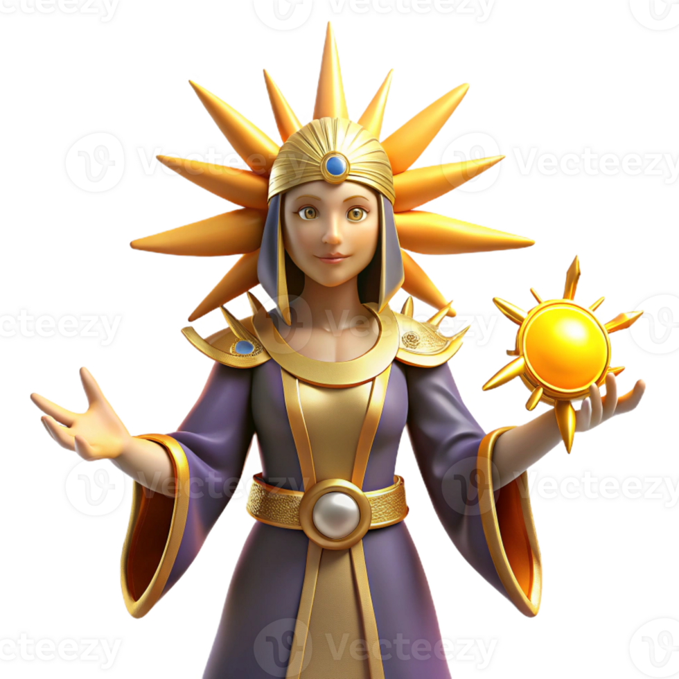 meraviglioso Vintage ▾ sole dea 3d illustrazione autentico png