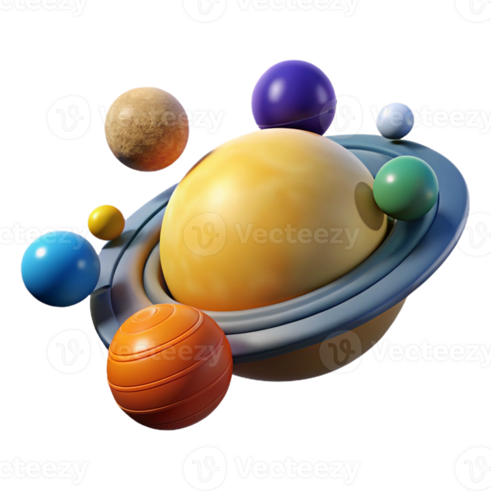 extraordinary creative Colorful 3D Planet Illustration professional png