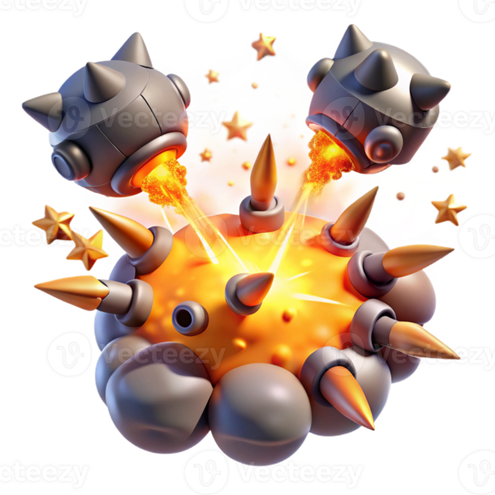 dramatic creative 3D Bomb Explosion Illustration detailed png