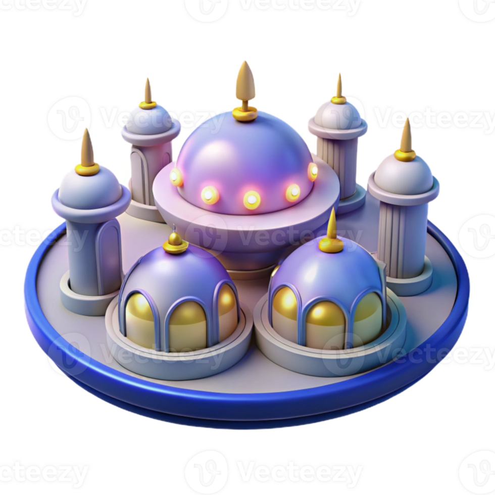 serene modern 3D Render Fantasy Palace Illustration high quality png