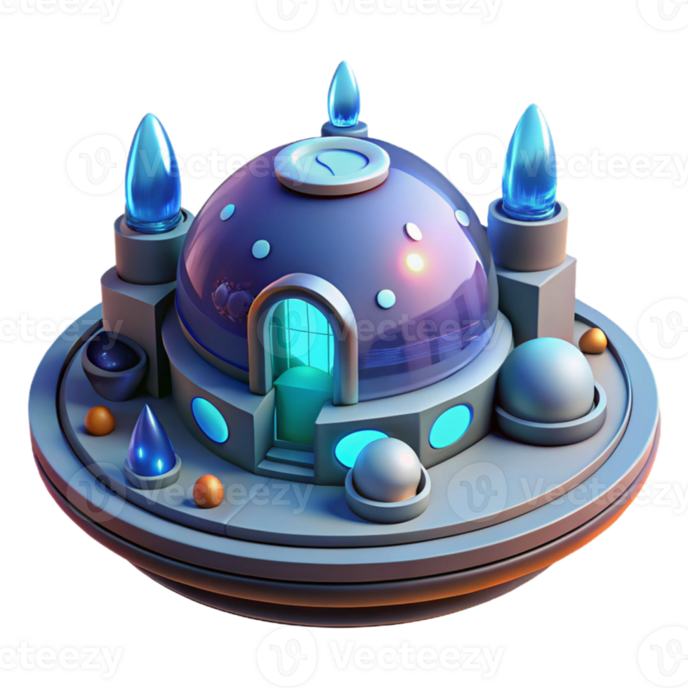 stunning rustic Futuristic 3D Spaceship Illustration authentic png